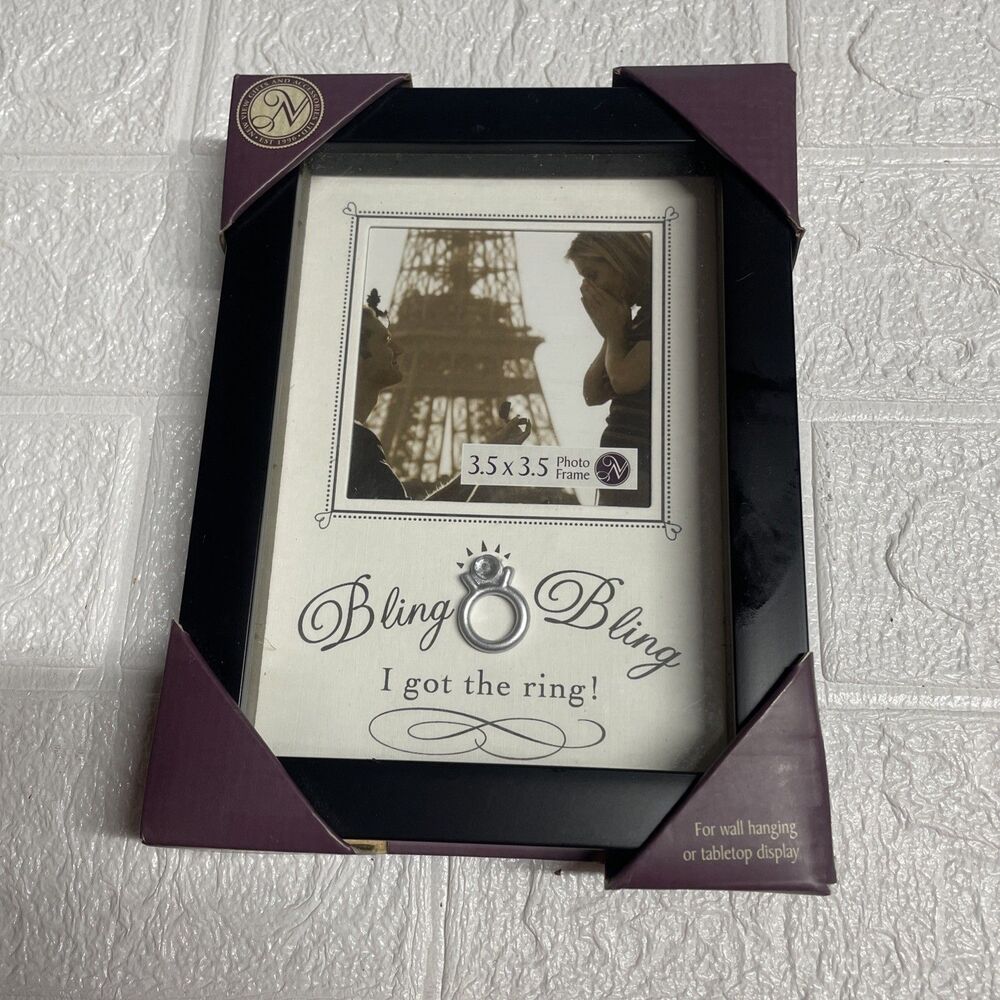New View Photo Frame Wall or Tabletop Display Bling Bling I Got The Ring-In Box